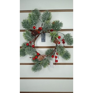 FL GUIRLANDA AN136 DE PINHEIRINHO C/ FOLHAGEM E AMORA A30XL30CM