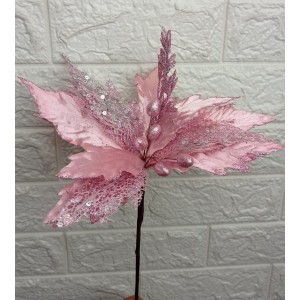 FL BICO AN510 DE PAPAGAIO NATALINO ROSA C/ GLITTER A50XL27CM