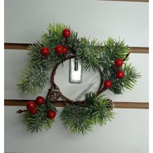 FL GUIRLANDINHA AN135 NATALINA C/ AMORA E MINI PINHEIRINHO NEVADO A20XL20CM