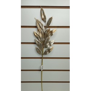 FL HASTE HN852 DE FOLHAS PINTADAS DOURADO C/ GLITTER A68CM