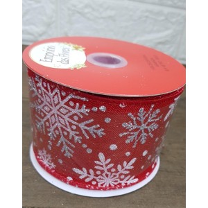 FITILHO CF530 VERMELHO C/ BRANCO SNOW NATALINO 9,14M