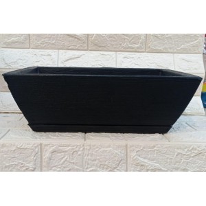 VASO JARDINEIRA REF912-4 C/PRATO Nº1 PRETO A16X25XC43CM