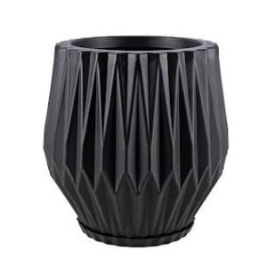VASO REF136-4 DE ORIGAMI C/PRATO Nº3 A37XL32CM PRETO