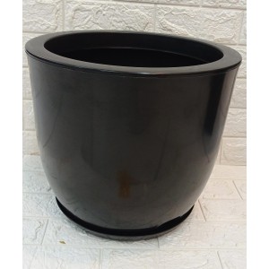 VASO REF123-4 BOJO RED POLIDO PRETO C/PRATO A33XL35CM