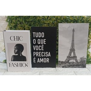 CAIXA DV80013  LIVRO DECORATIVA C/3PÇS A27XL17CM