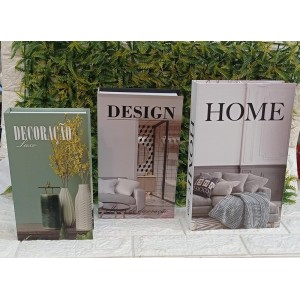 CONJ. CAIXA LIVRO DV80048 DESIGN MODERNO C/ 3 PCS G A30XL20CM M A28XL19CM P A26XL17CM