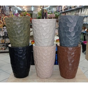 VASO COLUNA REF008  DETALHADO PEDRA P CORES SORTIDAS A42XL30CM