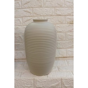 VASO 601253 FRIZADO ALTO PEQ OFF WHITE FOSCO A43XL10CM
