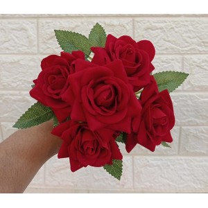 FL BUQUE BG405185 DE ROSA VELUDO C/5 GALHOS A32CM