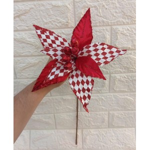 HASTE BN359 BICO DE PAPAGAIO VERMELHO DIAMANTE C/GLITER A57CM