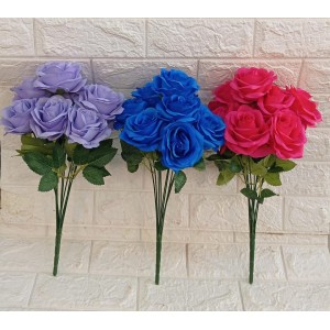 FL BUQUE CY100066 ROSA C/10 GALHOS CORES SORTIDAS A45CM