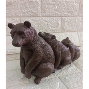 ESCULTURA 1095-37 URSOS CAFE FOSCO A20XC27CM