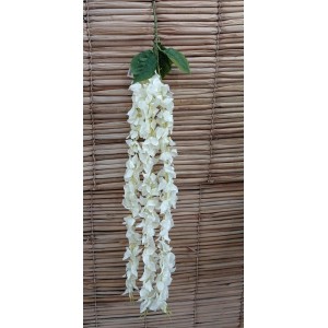 FL PENDENTE JS112 DE BOUGAINVILLE DE TECIDO BRANCA C/3 GALHOS A110CM