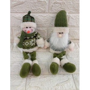 ENFEITE XTS2650 NATALINO BONECO PERNAS MOLE DE TRIGO VERDE A38CM