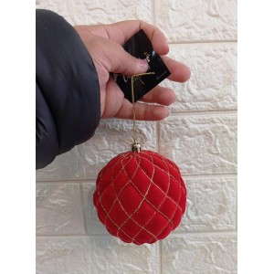 BOLA SD3438 CAMURCA VERMELHA C/BORDAS DOURADAS 10CM