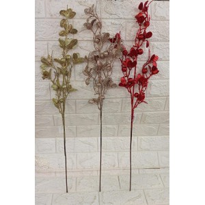 HASTE FG04 DE FLOR C/BOLINHA DOUR/VERM/CHAMP C/GLITER 78CM