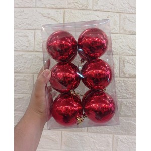 BOLA EB506 ESMALTADA VERMELHA C/12 8CM