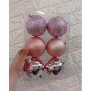 BOLA N08582-2 NATALINA ACETATO ROSA C/6 10CM