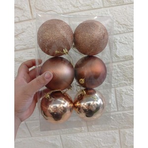 BOLA N15618 NATALINA ACETATO CHAMPANHE C/6 8CM