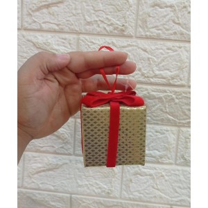 PENDENTE WF1743 PRESENTE C/ LACO VERM 7X7X8,5CM