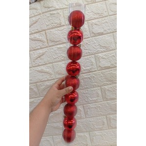 BOLA NTB1903V DECORATIVA LISA MISTA VERMELHA C/9 PCS 6CM