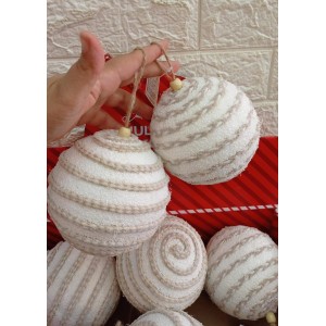 BOLA NBOL12V44 DECORATIVA NATALINA BRANCA 12CM