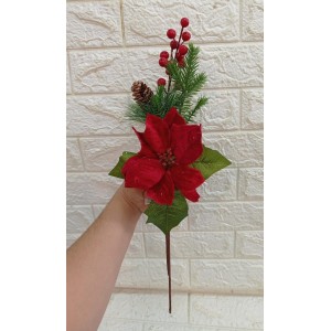 HASTE FLH92 DE PINHA C/FLOR NATALINA 45CM