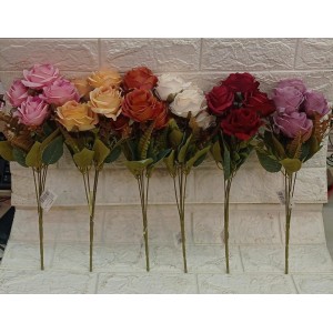 FL BUQUE BG305116 DE ROSAS C/5 GALHOS CORES SORTIDAS A41CM