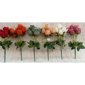 FL BUQUE V2G37-2 BOTAO ROSA C/7 GALHOS CORES SORTIDAS A45CM