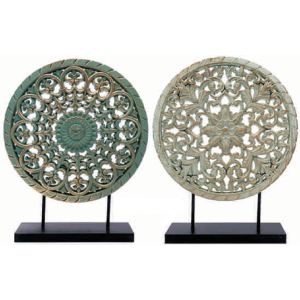 CONJ. C/2 PCS ENFEITE DECORATIVO SMJ-117 EM MDF PARA APARADOR A31XL25CM