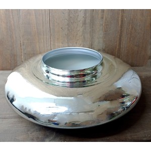 VASO DISCO 1432 ESPELHADO PRATA  A12XL32CM