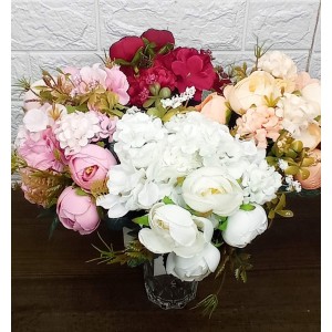 FL BUQUE DE ROSAS C/ CRISANTEMO 7G C/ FOLHAGENS A33XL25CM XD-440